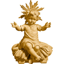 Niño Jesús vestido sentado en cuna